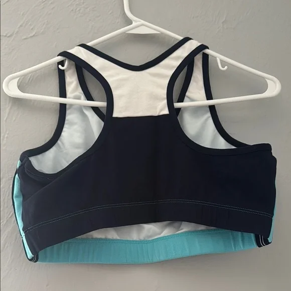Athletic Works Blue and White Crop Top 50 - Picture 2 of 4